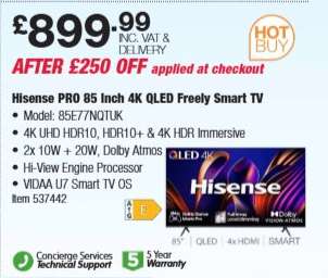 Hisense PRO 85 Inch 4K QLED Freely Smart TV