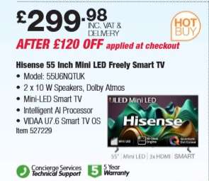 Hisense 55 Inch Mini LED Freely Smart TV