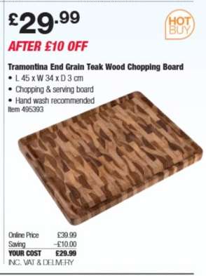 Tramontina End Grain Teak Wood Chopping Board