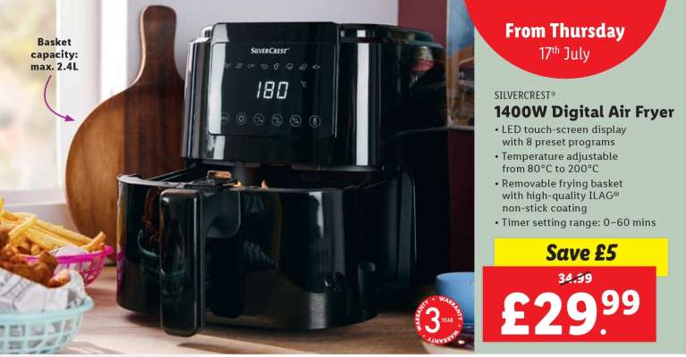 SILVERCREST 1400W Digital Air Fryer