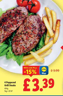 4 Peppered Grill Steaks