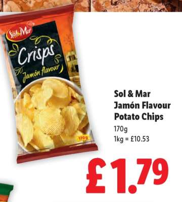 Sol & Mar Jamón Flavour Potato Chips