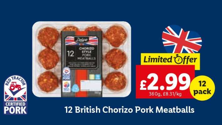 12 British Chorizo Pork Meatballs