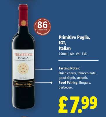 Primitivo Puglia IGT, Italian