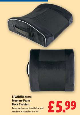 LIVARNO home Memory Foam Back Cushion