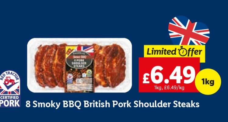 8 Smoky BBQ British Pork Shoulder Steaks