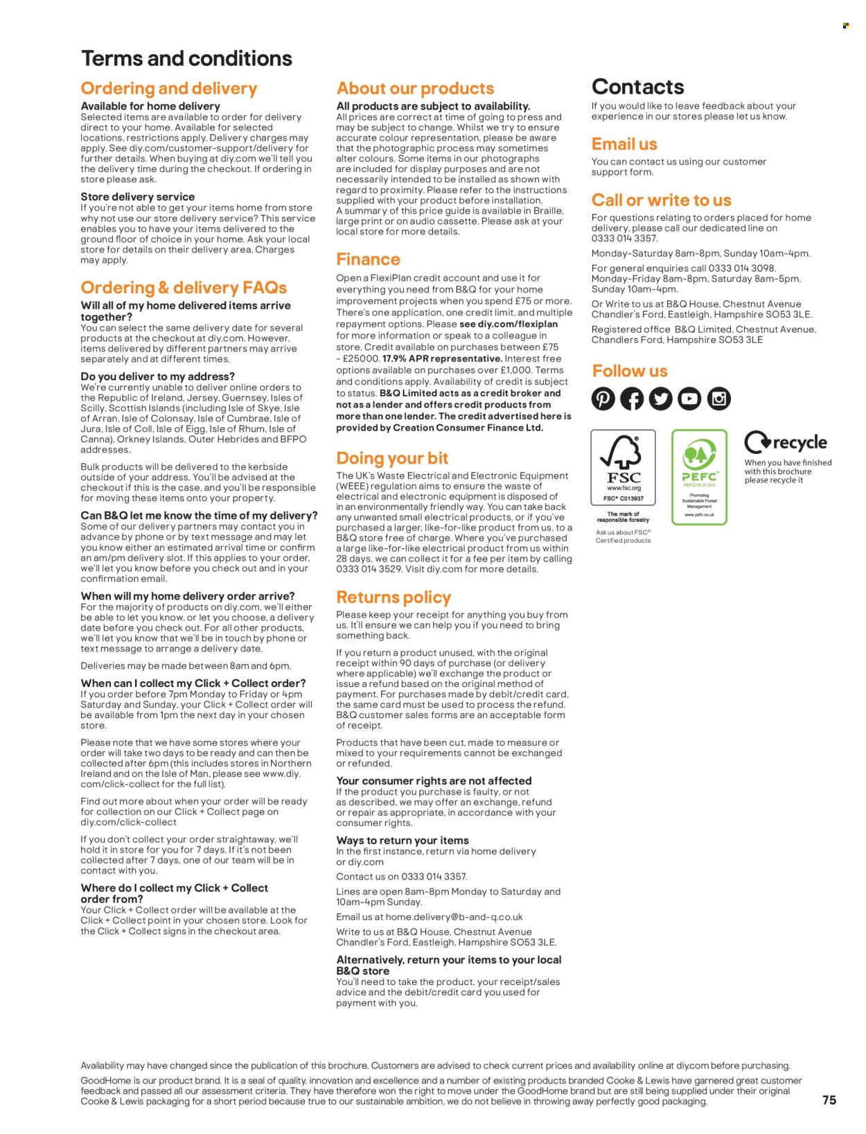 B&Q offer. Page 75