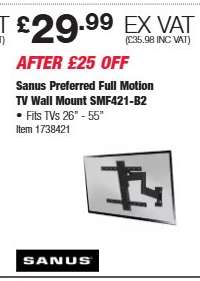 Sanus Preferred Full Motion TV Wall Mount SMF421-B2