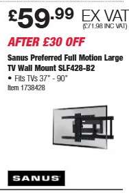 Sanus Preferred Full Motion Large TV Wall Mount SLF428-B2