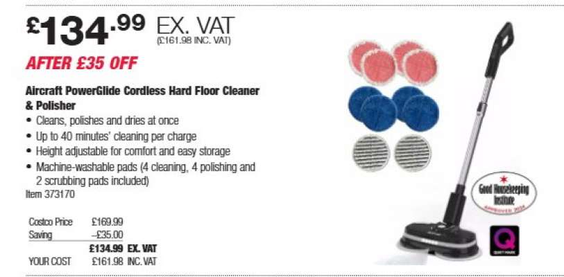 Aircraft PowerGlide Cordless Hard Floor Cleaner & Polisher