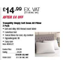 Tranquility Simply Soft Down Alt Pillow 2 Pack
