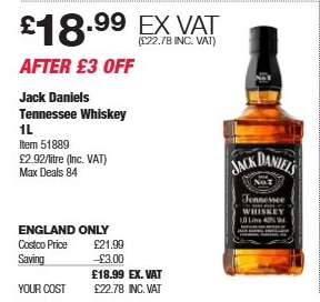 Jack Daniels Tennessee Whiskey 1L