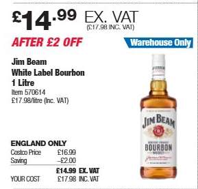 Jim Beam White Label Bourbon 1 Litre
