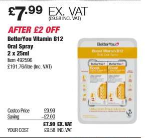 BetterYou Vitamin B12 Oral Spray 2 x 25ml
