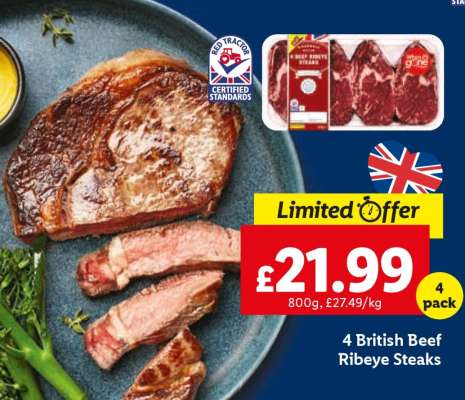 4 British Beef Ribeye Steaks
