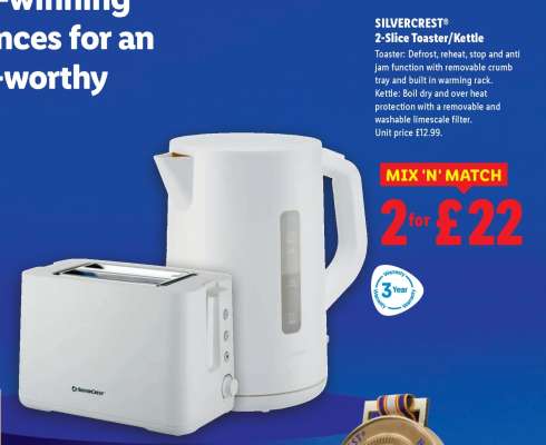 SILVERCREST 2-Slice Toaster/Kettle