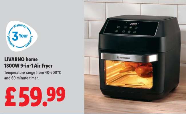 LIVARNO home 1800W 9-in-1 Air Fryer