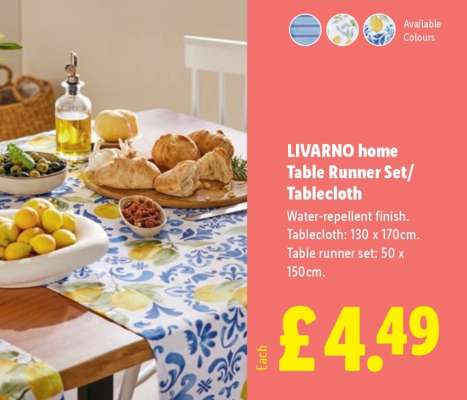 LIVARNO home Table Runner Set/Tablecloth