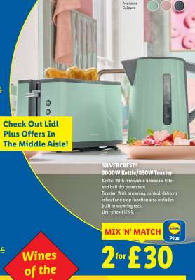 SILVERCREST 3000W Kettle/850W Toaster
