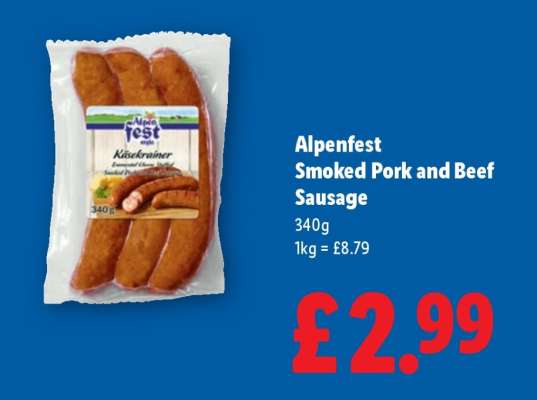 Alpenfest Smoked Pork and Beef Sausage