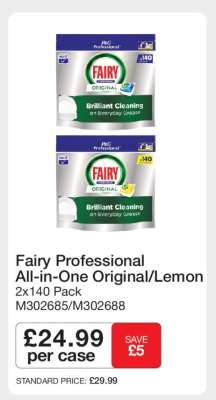 Fairy Professional All-in-One Original/Lemon 2x140 Pack