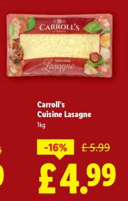 Carroll’s Cuisine Lasagne