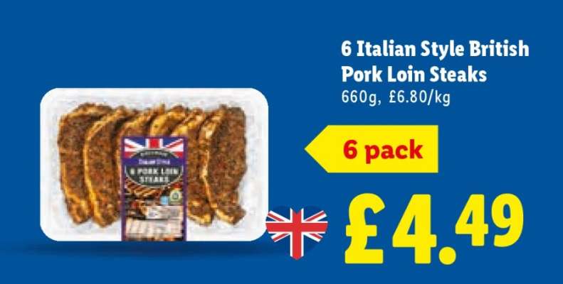 6 Italian-Style British Pork Loin Steaks