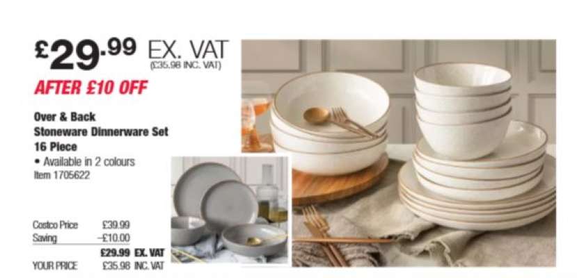 Over & Back Stoneware Dinnerware Set 16 Piece