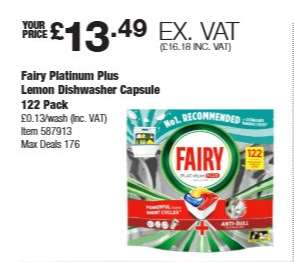 Fairy Platinum Plus Lemon Dishwasher Capsule 122 Pack