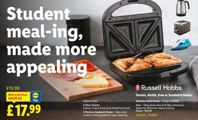 Russell Hobbs Toaster, Kettle, Iron or Sandwich Maker