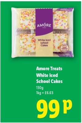 Amore Treats White Iced School Cakes