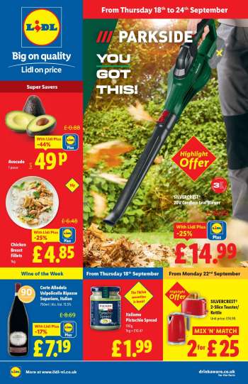 Lidl offer  - 18/09/2025 - 24/09/2025.