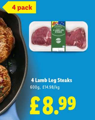 4 Lamb Leg Steaks