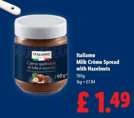 Italiamo Milk Crème Spread with Hazelnuts