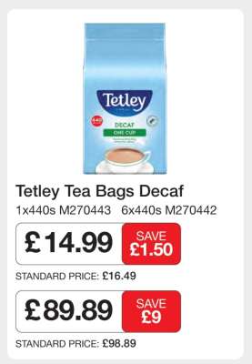 Tetley Tea Bags Decaf
