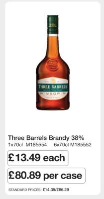 Three Barrels Brandy 38%