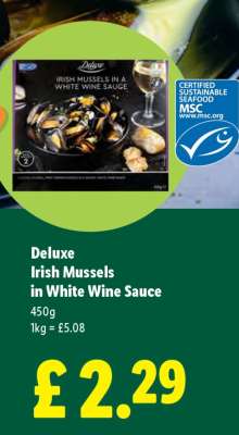 Deluxe Irish Mussels in White Wine Sauce