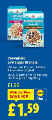 Crownfield Low Sugar Granola