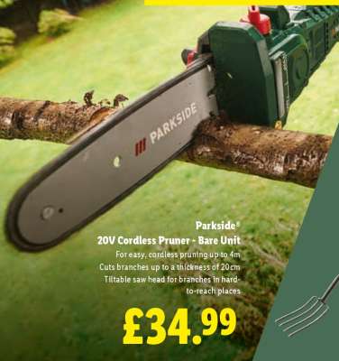 Parkside 20V Cordless Pruner - Bare Unit