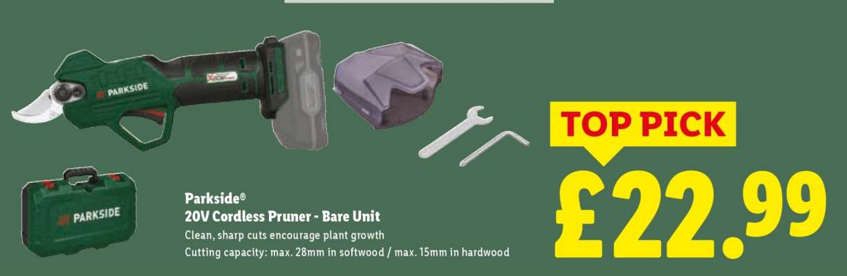 Parkside 20V Cordless Pruner - Bare Unit