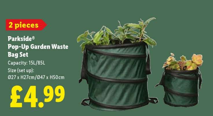 Parkside® Pop-Up Garden Waste Bag Set