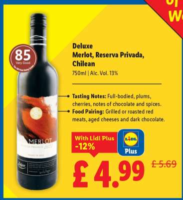 Deluxe Merlot, Reserva Privada, Chilean