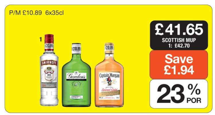 Smirnoff, Gordon's, Captain Morgan
