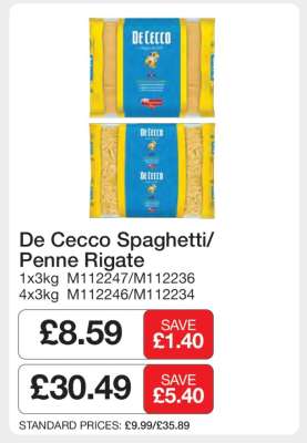 De Cecco Spaghetti/Penne Rigate