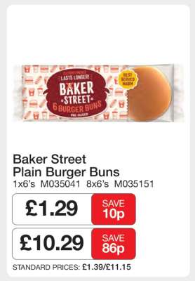 Baker Street Plain Burger Buns