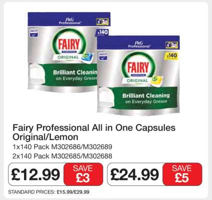 Fairy Professional All in One Capsules Original/Lemon