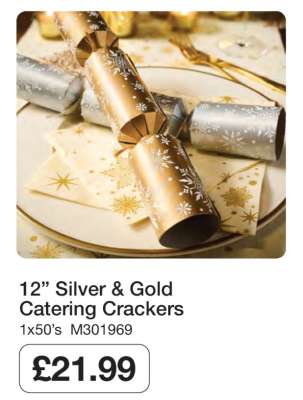 12” Silver & Gold Catering Crackers
