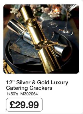 12” Silver & Gold Luxury Catering Crackers