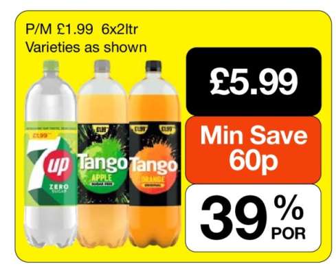 7UP Zero Sugar, Tango Apple, Tango Orange