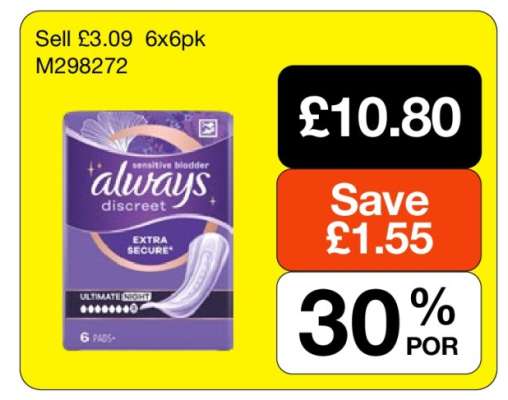 Always Discreet Ultimate Night Pads